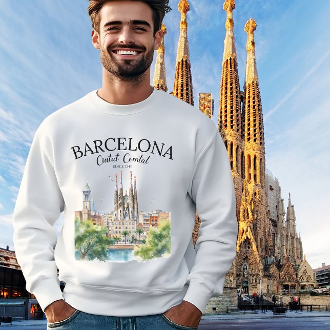 Moletom Barcelona Landscape – Iconic Cathedral & City  (Criador carregado)