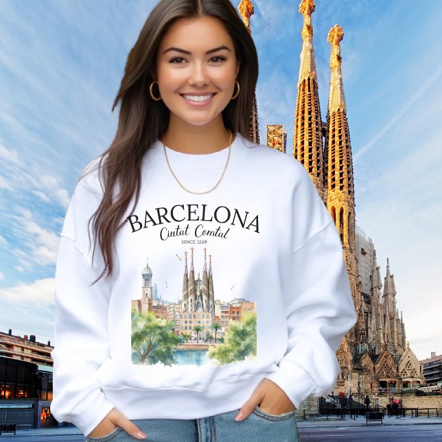 Moletom Barcelona Landscape – Iconic Cathedral & City  (Criador carregado)