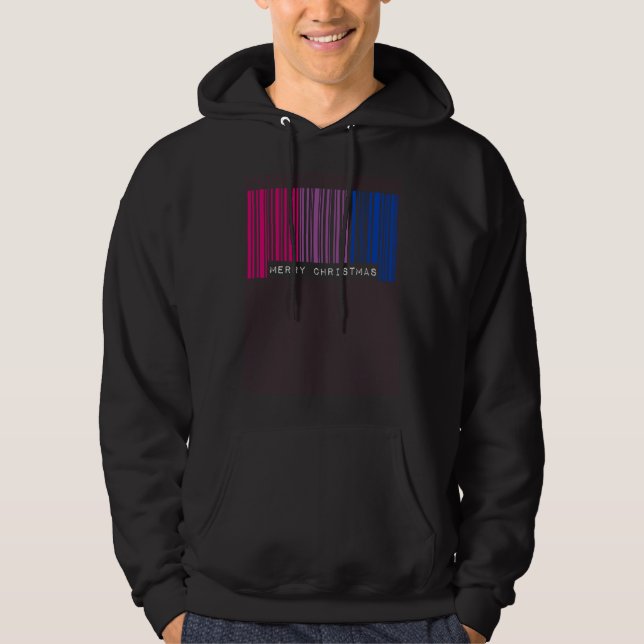 Moletom Barcode Merry Christmas Bisexual Pride Flag LGBTQ  (Frente)