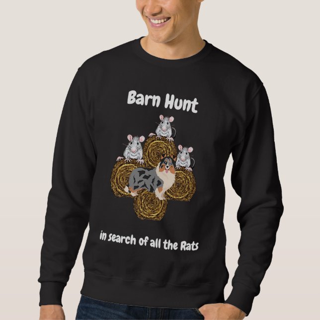 Moletom Barn Hunt em busca de ratos com triz Aussie (Frente)