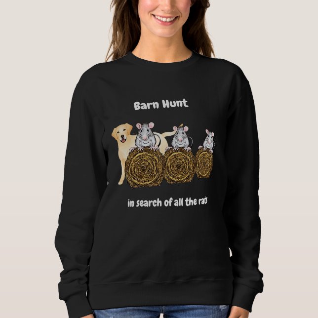 Moletom Barn Hunt em busca de ratos Yellow Lab Retriever (Frente)