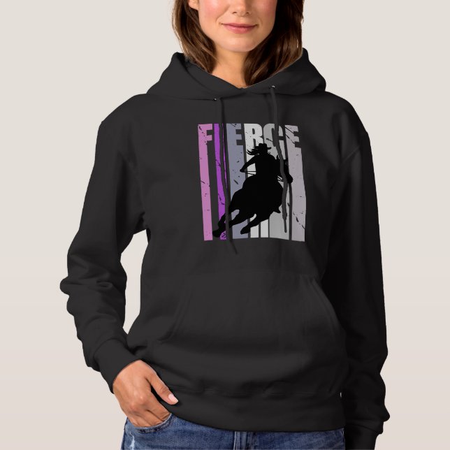 Moletom Barrel Racing Fierce Cowgirl Hat Western Girls Sou (Frente)