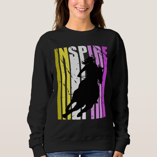 Moletom Barrel Racing Fierce Cowgirl Hat Western Pink Yell (Frente)