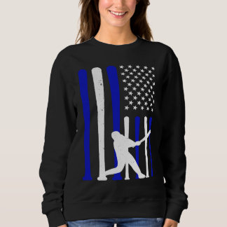 Moletom Baseball American Flag Player Flag Baseball Dad Fa