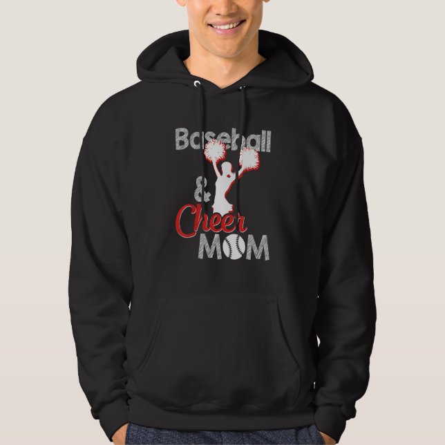 Moletom Baseball And Cheer Mom Shirt, Baseball Lover, Moth (Frente)