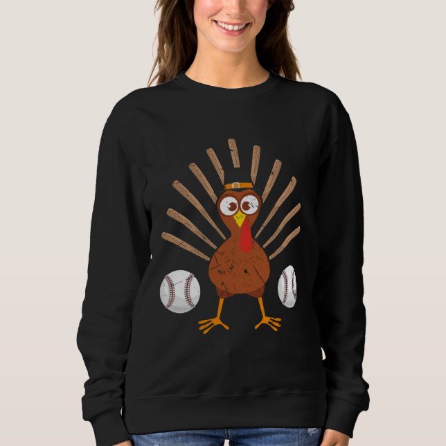 Moletom Baseball Bat Turkey Thanksgiving (Frente)