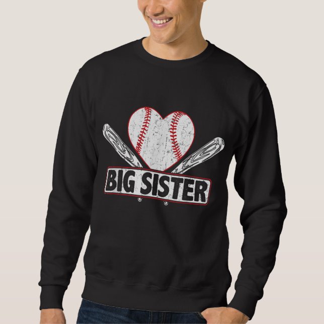 Moletom Baseball Big Sister Combinação Familiar Basebol So (Frente)