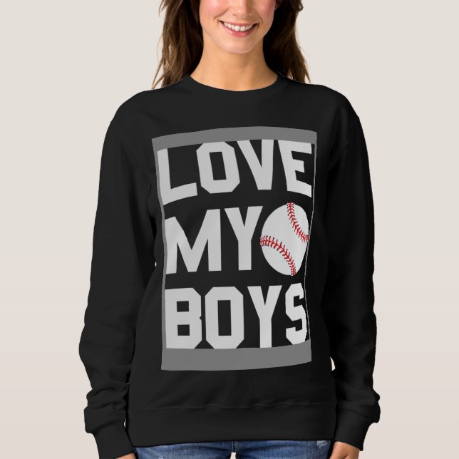 Moletom Baseball Dad Mom   Love My Boys (Frente)