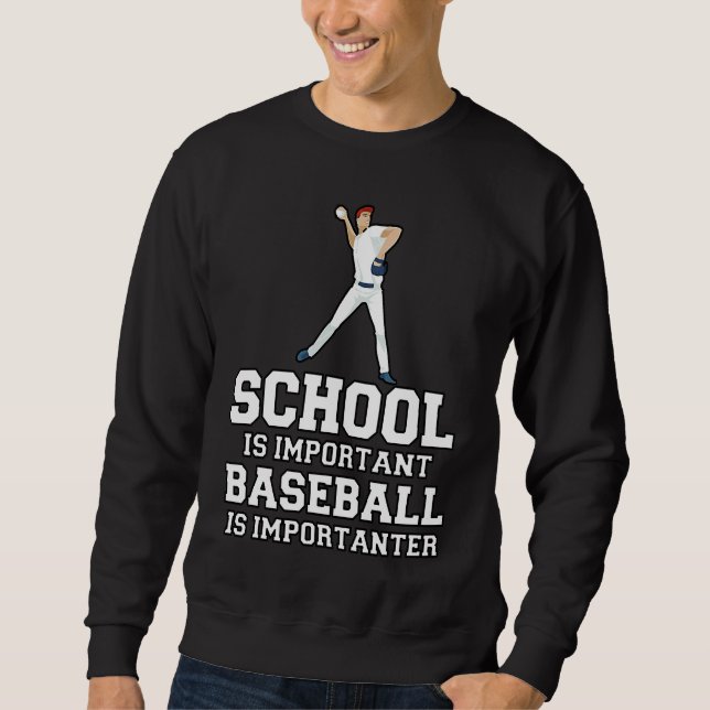 Moletom Baseball Gag School Is Important Baseball Importan (Frente)