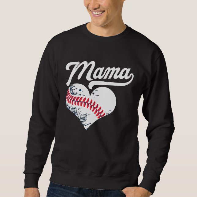 Moletom Baseball heart for baseball moms (Frente)
