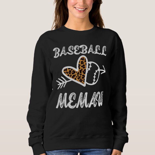 Moletom Baseball Memaw Proud Baseball Family Leopard Bigge (Frente)
