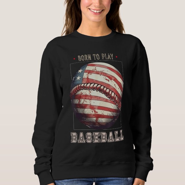 Moletom Baseball Merica Patriotic 4th July American Flag (Frente)