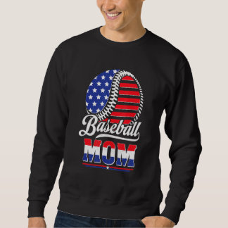 Moletom Baseball Mom American Flag For Mother