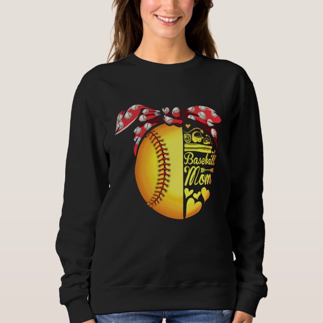 Moletom Baseball Mom Ballers Funny Softball Womens (Frente)