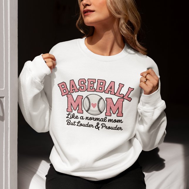 Moletom Baseball Mom cute bright Pink text (Criador carregado)