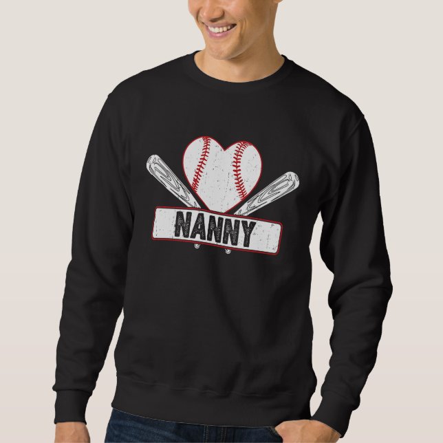Moletom Baseball Nanny Matching Family Softball Baseball (Frente)