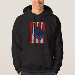 Moletom Baseball Patriótico 4 de Julho Homens EUA Bandeira