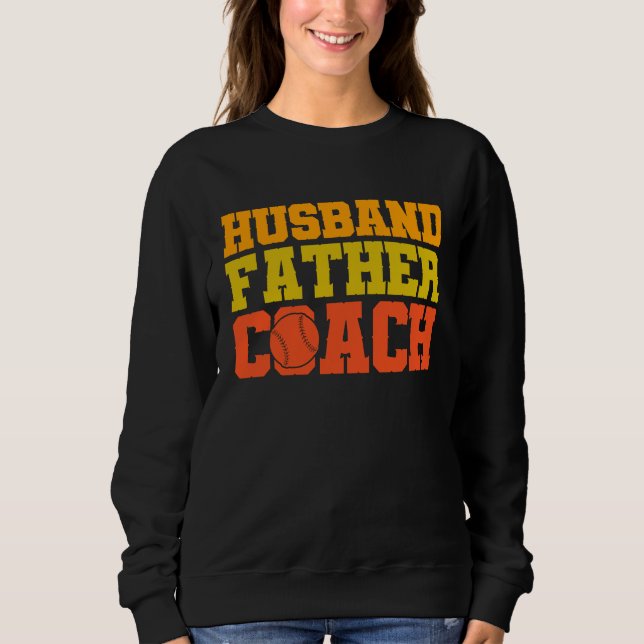 Moletom Baseball quote Husband father coach (Frente)