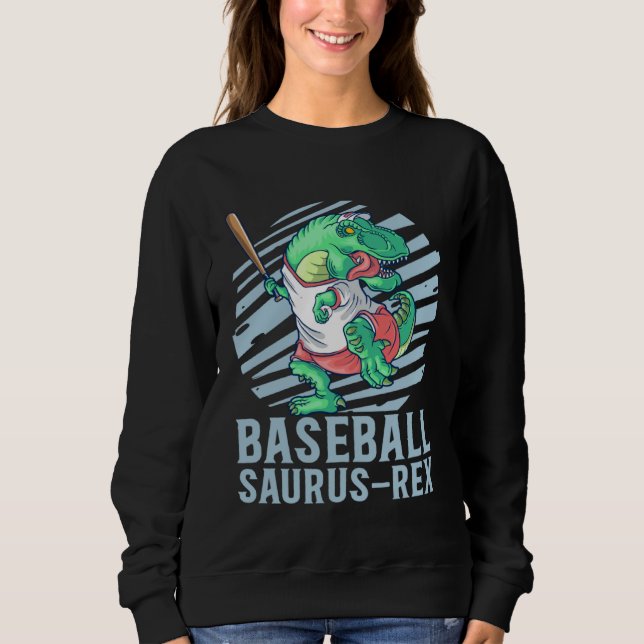 Moletom Baseball Saurus Rex para Crianças Futuros Jogadore (Frente)