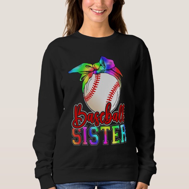Moletom Baseball Sister Leopard Heart Mothers Day Girls Wo (Frente)
