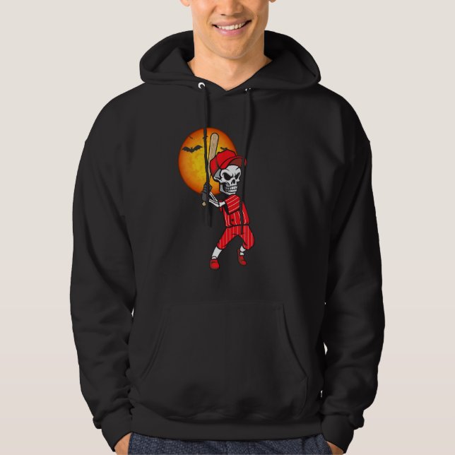 Moletom Baseball Skeleton Halloween Men Meninos Baseball H (Frente)