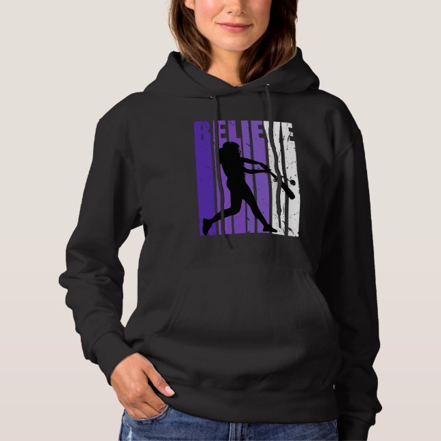 Moletom Baseball Softball Believe Silhouette Colorful Purp (Frente)