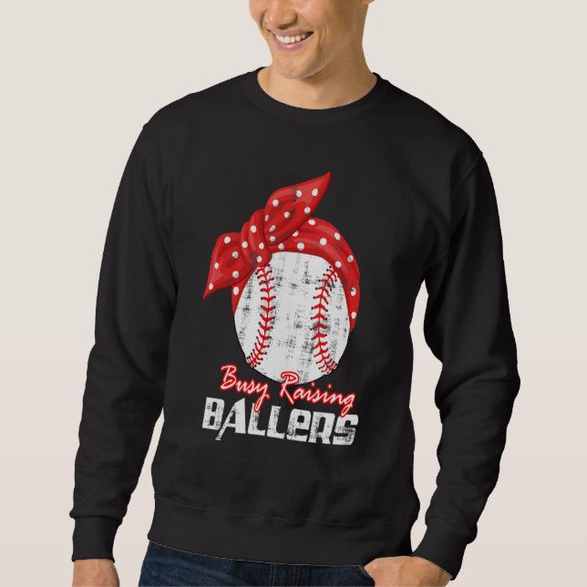 Moletom Baseball Softball Wife Mom Busy Raising Baller (Frente)