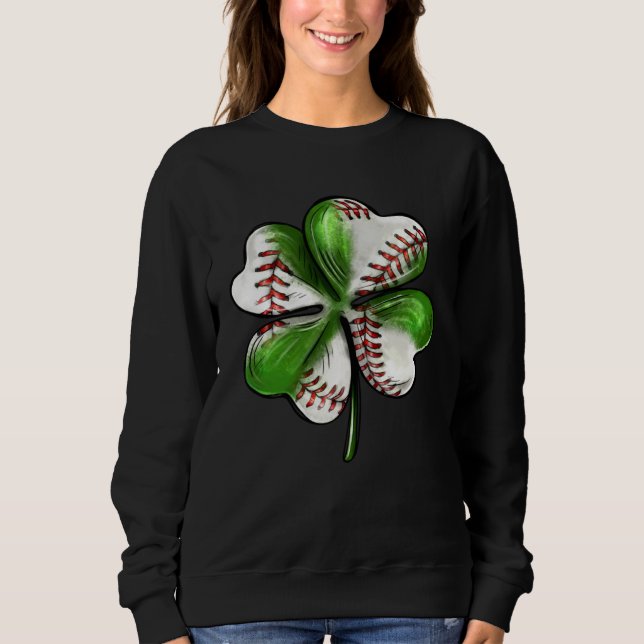 Moletom Baseball St Patrick s Day Four Leaf C Irish Men Bo (Frente)