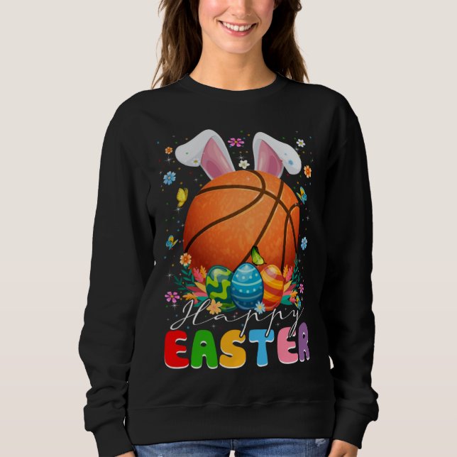 Moletom Basketball Ball With Bunny Ears Easter Day Boys Ki (Frente)