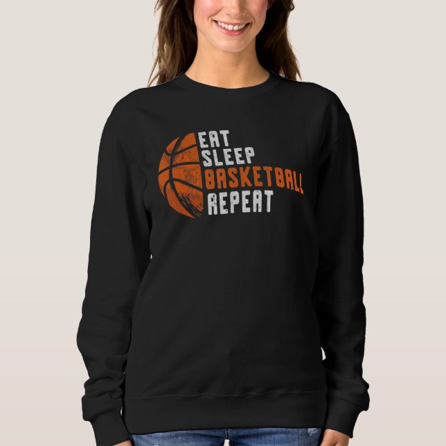 Moletom Basketball Coach Eat Sleep Basketball Repeat Baske (Frente)