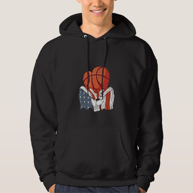 Moletom Basketball heart Player with American Flag (Frente)