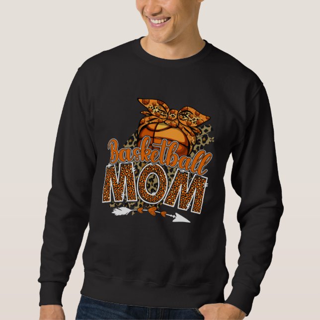 Moletom Basketball Mom Mama Mother's Day Leopard Sport Mom (Frente)