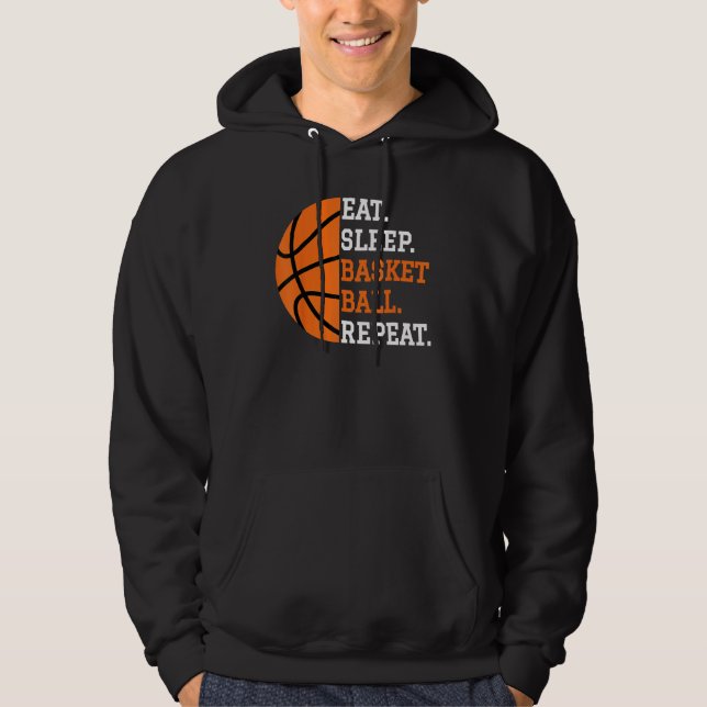 Moletom Basketball Player Boy Eat Sleep Basketball Repeat  (Frente)