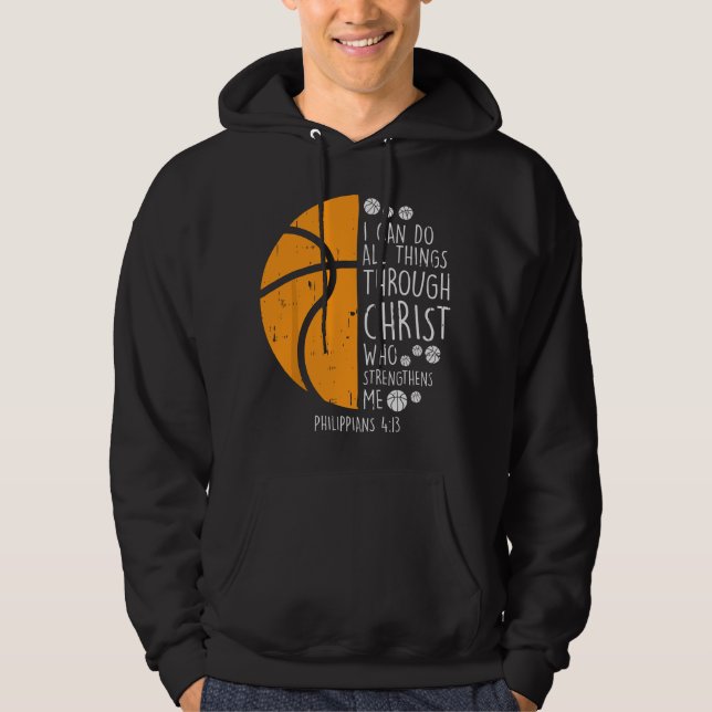 Moletom Basquete eu posso fazer coisas Versículo da Bíblia (Frente)