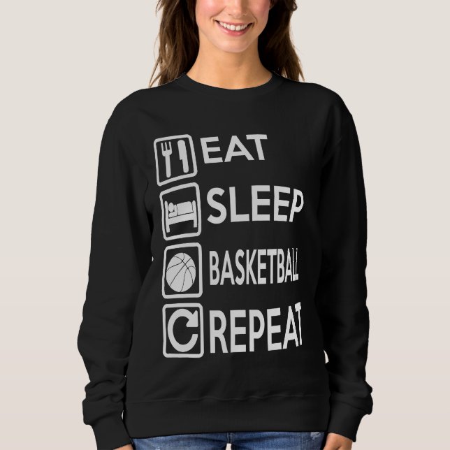 Moletom Basquetebol  Comer Dormir Basquetebol Repetir (Frente)