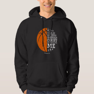 Moletom Basquetebol Eu Posso Fazer Coisas Através Do Crist