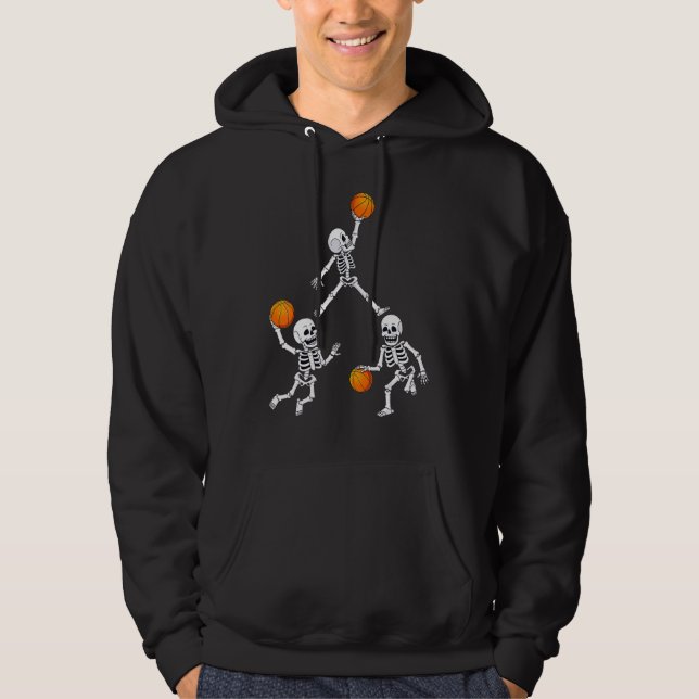 Moletom Basquetebol Halloween Esqueleto Enterrada Drible G (Frente)