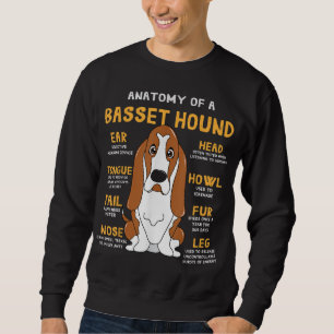 Moletom Basset Hound Anatomy Engraçado Cachorro Mãe Pai Bo