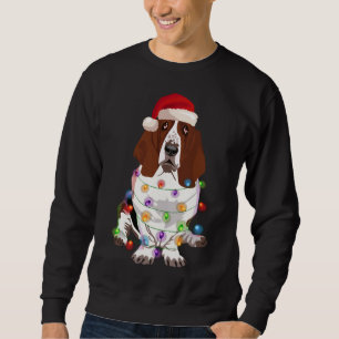 Moletom Basset Hound Christmas Lights Xmas Dog Lover