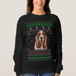 Moletom Basset Hound Dog Lover Feia Natal Doce Xmas