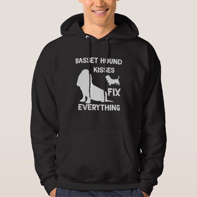 Moletom Basset Hound kisses fix everything Basset Hound mo (Frente)