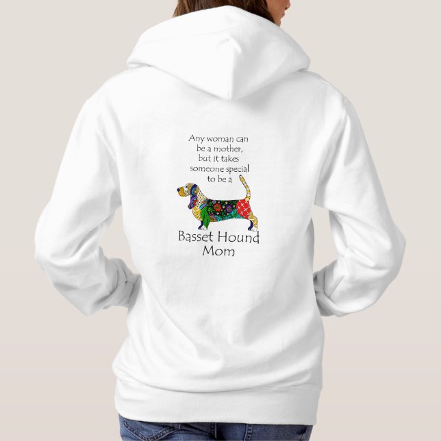 Moletom Basset Hound Mãe Hoodie (Verso)