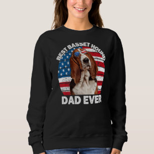Moletom Basset Hound Pai Americano Flag Basset Hound Patri