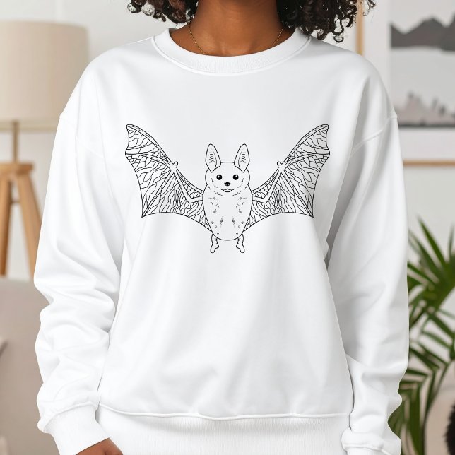 Moletom Bat Bonito Com Asas Abertas, Simples Halloween De  (Disclaimer: This image is a digital mockup.)