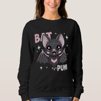 Moletom Bat Punk Funny Kawaii Bat Halloween Punk Rock Love