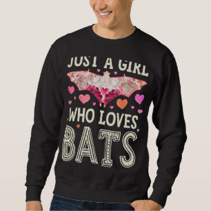 Moletom Bat Só Uma Menina Que Ama Bats Flor Mulheres Bonit