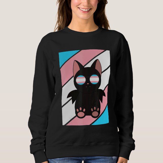 Moletom Bat With Pride Transgender Flag LGBTQ Proud Ally P (Frente)