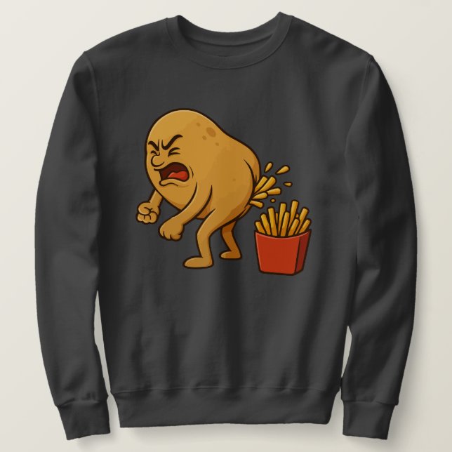 Moletom Batata Francesa Que Faz Caca  l Batata Frita Engra (Frente do Design)