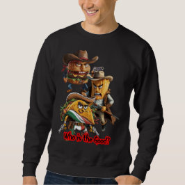 Moletom Batata Frita, Taco e Hambúrguer, estilo Cowboy em