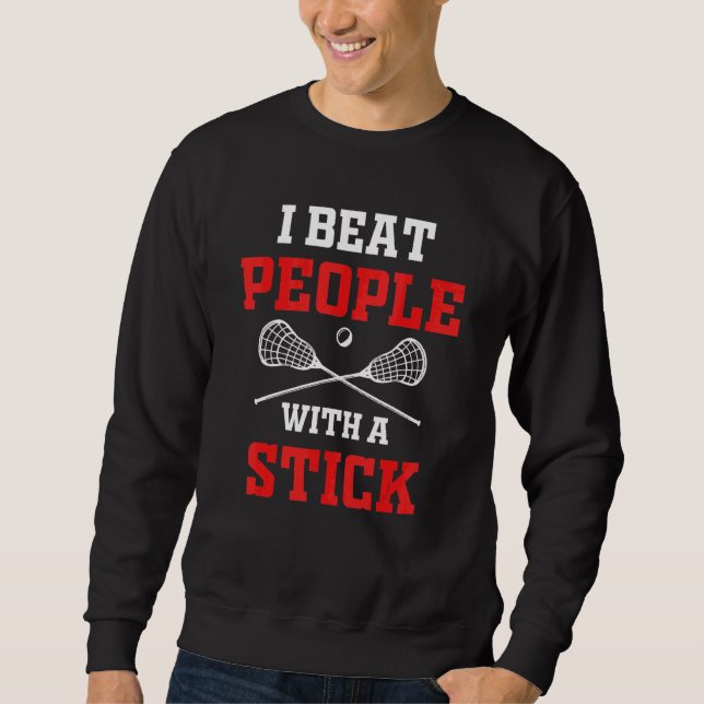 Moletom Bater Pessoas Com Esportes Stick Lacrosse (Frente)